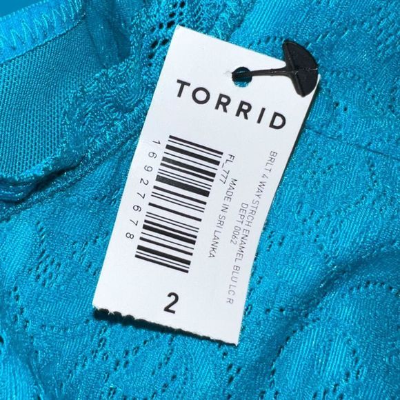 SALE ‼️ NWT Torrid Bralite - 4-Way Stretch Lace Teal Blue Size 0 - Picture 4 of 5